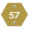 Okergeel - Traditioneel Naambord Hexagon klein -3d