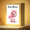 Unicorn - Meisjes - Kinderen - Eenhoorn - Roze Light Box met kabel (Kinderlampje) klein -zzzz_3d_website