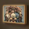 Teddybeer - Knuffel - Bruin - Design - Jongens - Meisjes Light Box met batterij (Wandlamp kind) middel -z3d_website