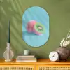 Kiwi - Blauw - Surrealistisch Wandcirkel Ovaal Forex klein -sfeer2