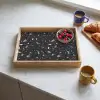 Terrazzo - Patroon - Zwart - Zacht Dienblad Rechthoek middel 911 -sfeer2
