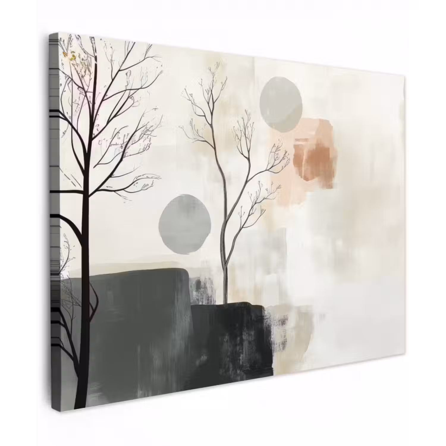Leinwandbild - Wabi sabi - Beige - Pflanze