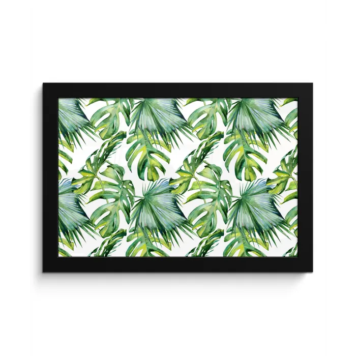 Monstera - Palmblad - Jungle - Tropisch fotolijst zwart zonder passe partout klein -3d
