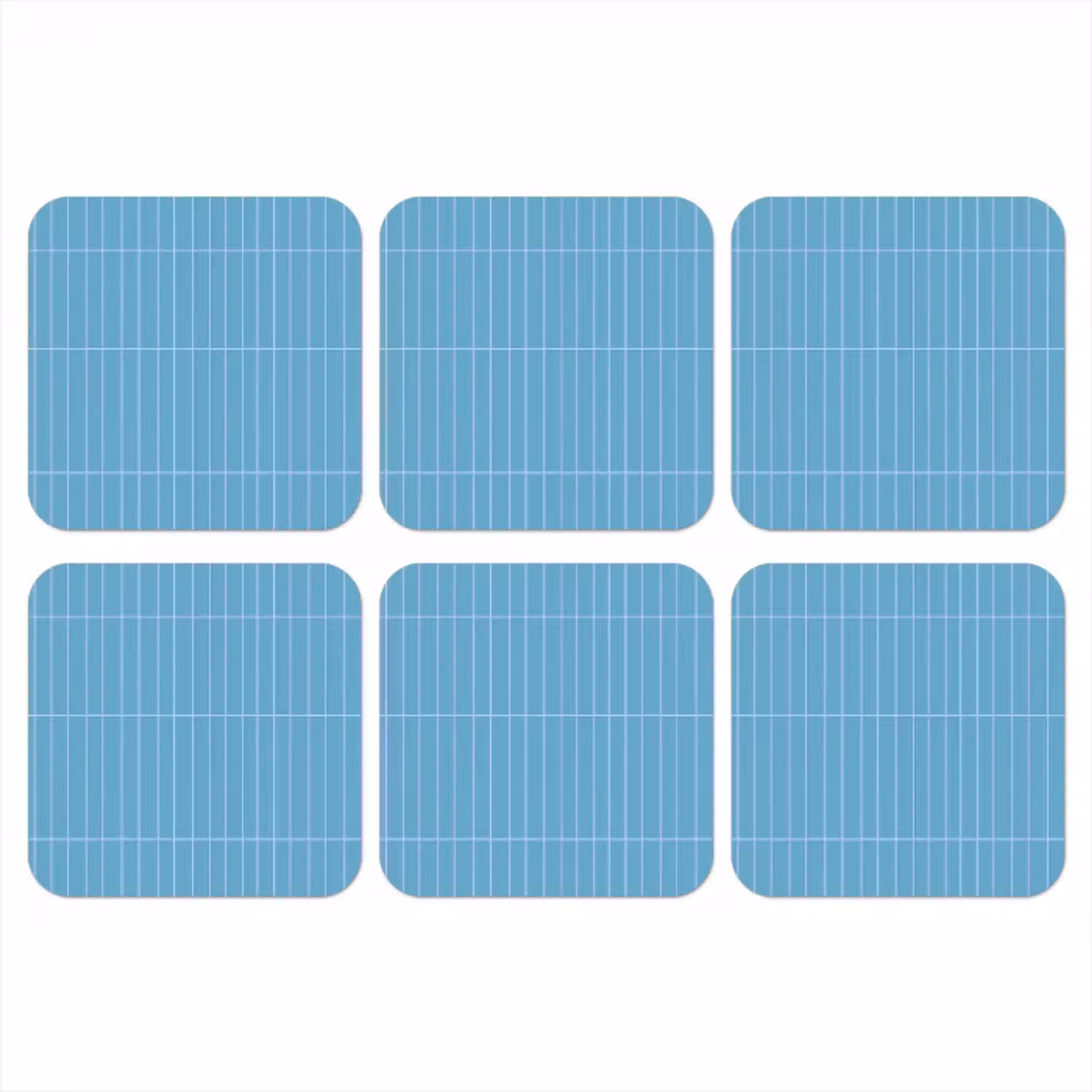 Tegel - Langwerpig - Patroon - Blauw onderzetter kurk middel 366 -3d