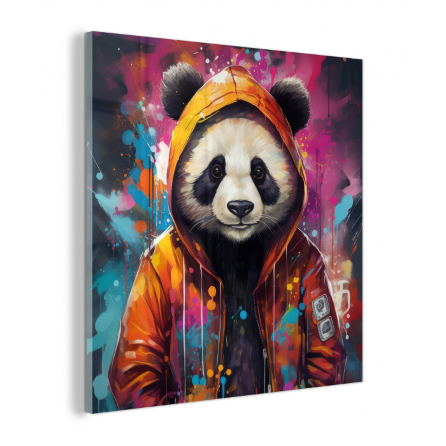 Panda - Jas - Graffiti - Oranje plexiglas 5mm klein -z3d