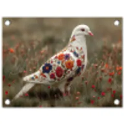 Duif - Bloemen - Natuur tuinposter los doek klein -3d