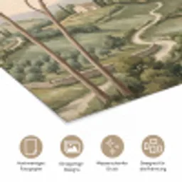 Landschap - Heuvels - Zandpad - Groen poster papier klein -tcloseup_DE