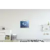 Blauw - Bloem - Glazen - Sierlijk textielposter latten blank klein -kinderkamer