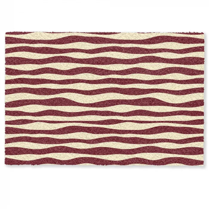 Golven - Rood - Patroon - Crème Deurmat klein 898 -zkaufland3d