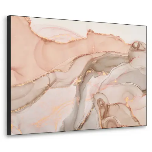 Marmer - Roze - Rosé Textielframe zwart klein -3d