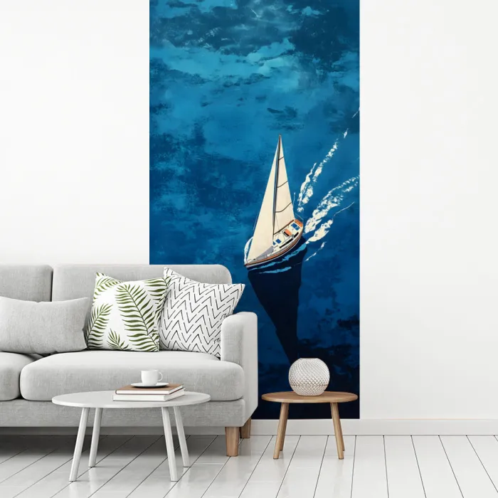 Zeilboot - Water - Abstract - Schaduw fotobehang vinyl groot -woonkamer