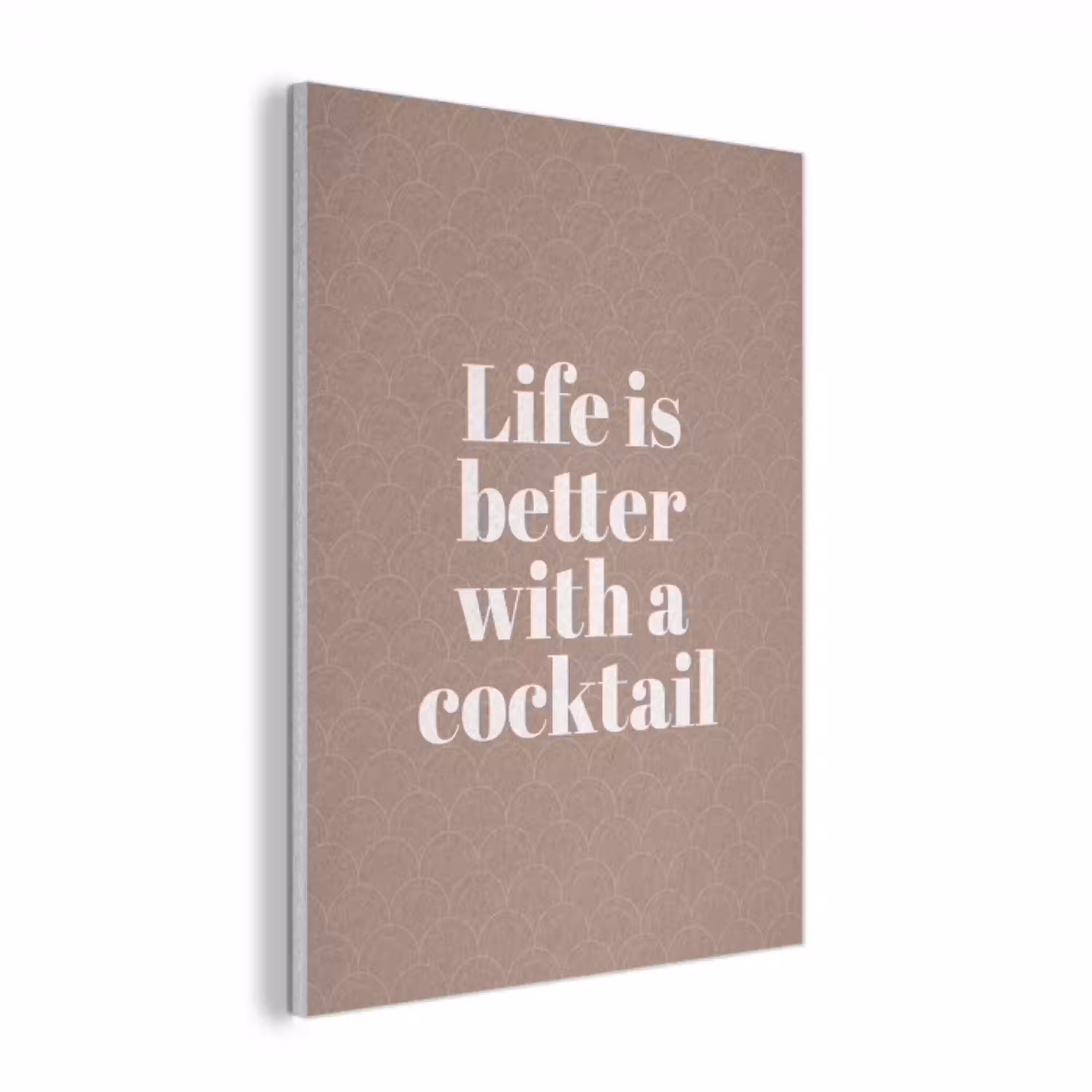 Cocktail - Tekst - Patroon - Wit PET vilt klein -3d