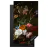 Vaas met bloemen - Schilderij van Rachel Ruysch Inductie beschermer vinyl 3mm middel -3d