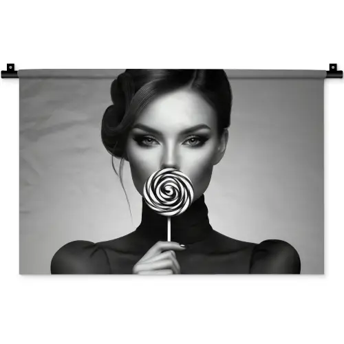Vrouw - Lolly - Zwart Wandkleed katoen klein -zz3d