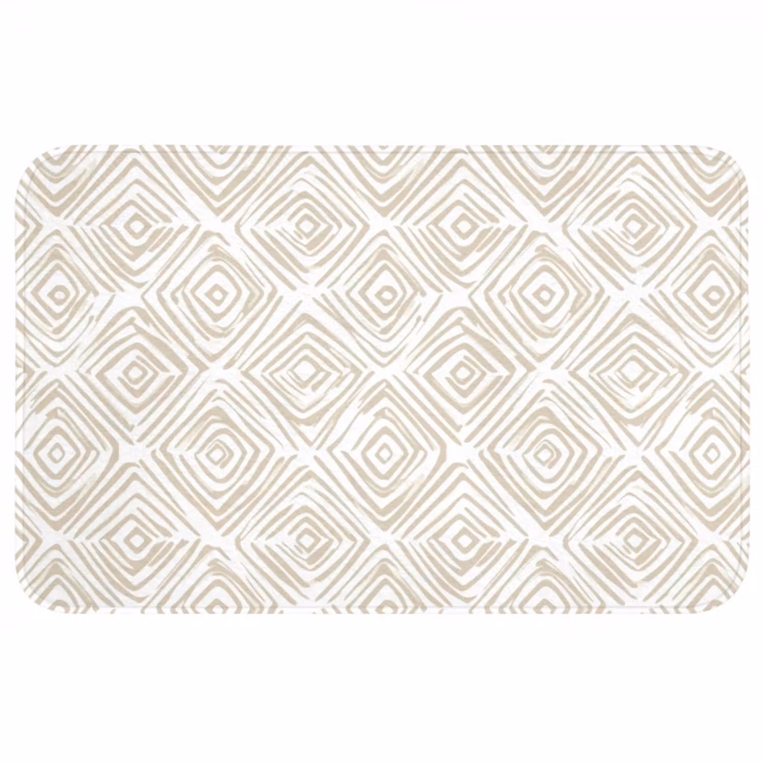 Abstract - Ruit - Beige Badmat middel 997 -3d