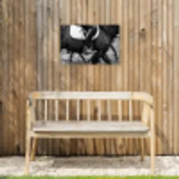 Paard - Sport - Zwart - Wit Tuinposter op houten frame 2 cm dik klein -sfeer4