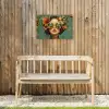 Vrouw - Bloemen - Vlinders - Natuur - Vintage Tuinposter op houten frame 2 cm dik klein -sfeer4