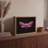 Vlinder - Roze - Nachtvlinder Light Box met batterij (Wandlamp) middel -sfeer2