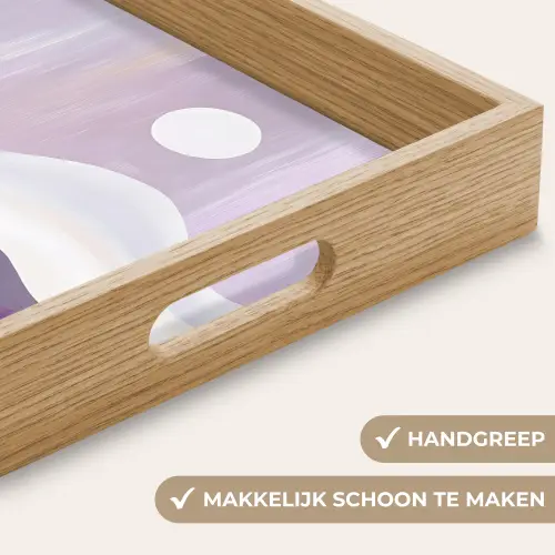 Golven - Heuvels - Abstract - Paars Dienblad Rechthoek middel -USP_HandgreepNL