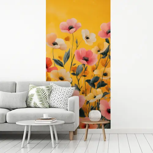 Bloemen - Veld - Geel fotobehang vinyl groot -woonkamer
