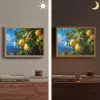 Citroenen - Bladeren - Blauwe lucht Light Box met batterij (Wandlamp) middel -sfeer3