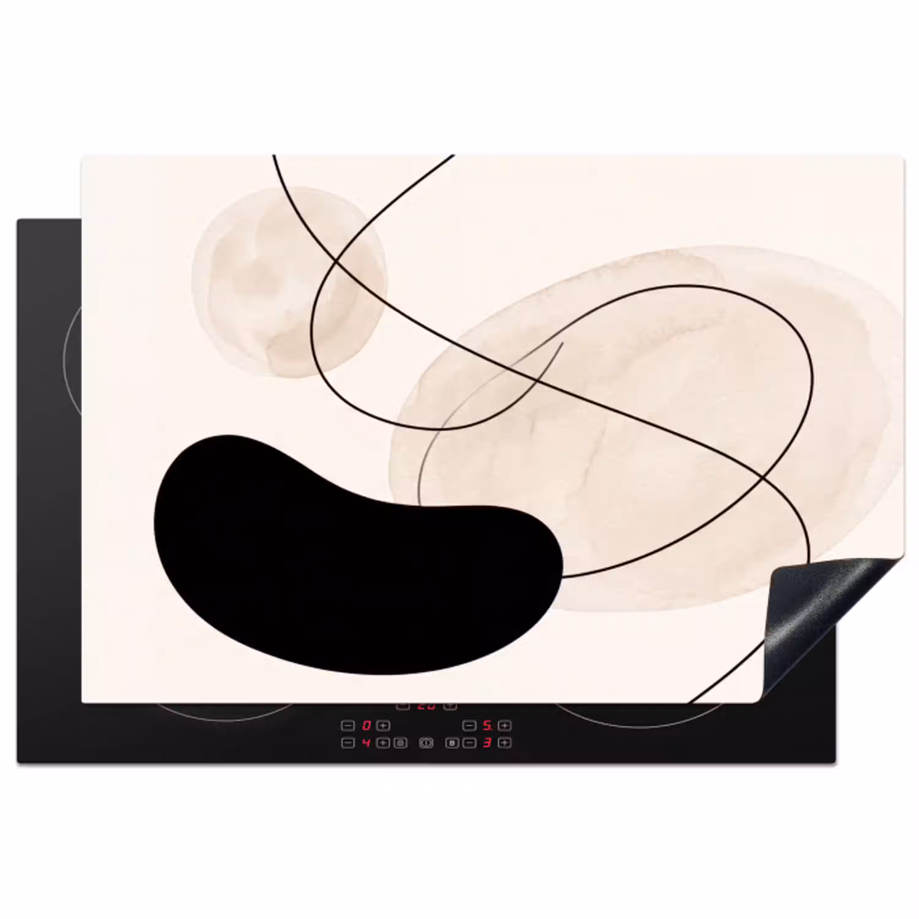 Abstract - Vormen - Kunst Inductie beschermer vinyl 3mm klein -3d