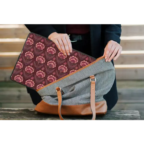 Bloemen - Waaier - Paars laptophoes neopreen klein 279 -tas
