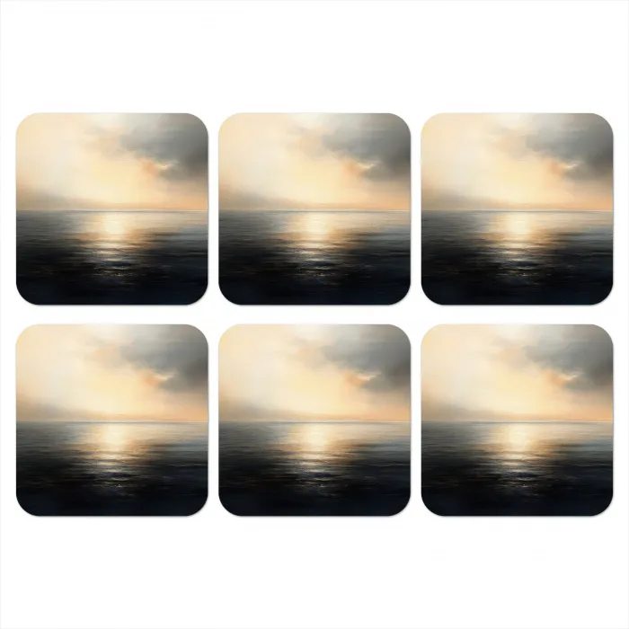 Zon - Horizon - Zee onderzetter kurk middel -3d