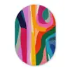 Abstract - Kleurrijk - Golven - Lijnen Wandcirkel Ovaal Forex klein -3d
