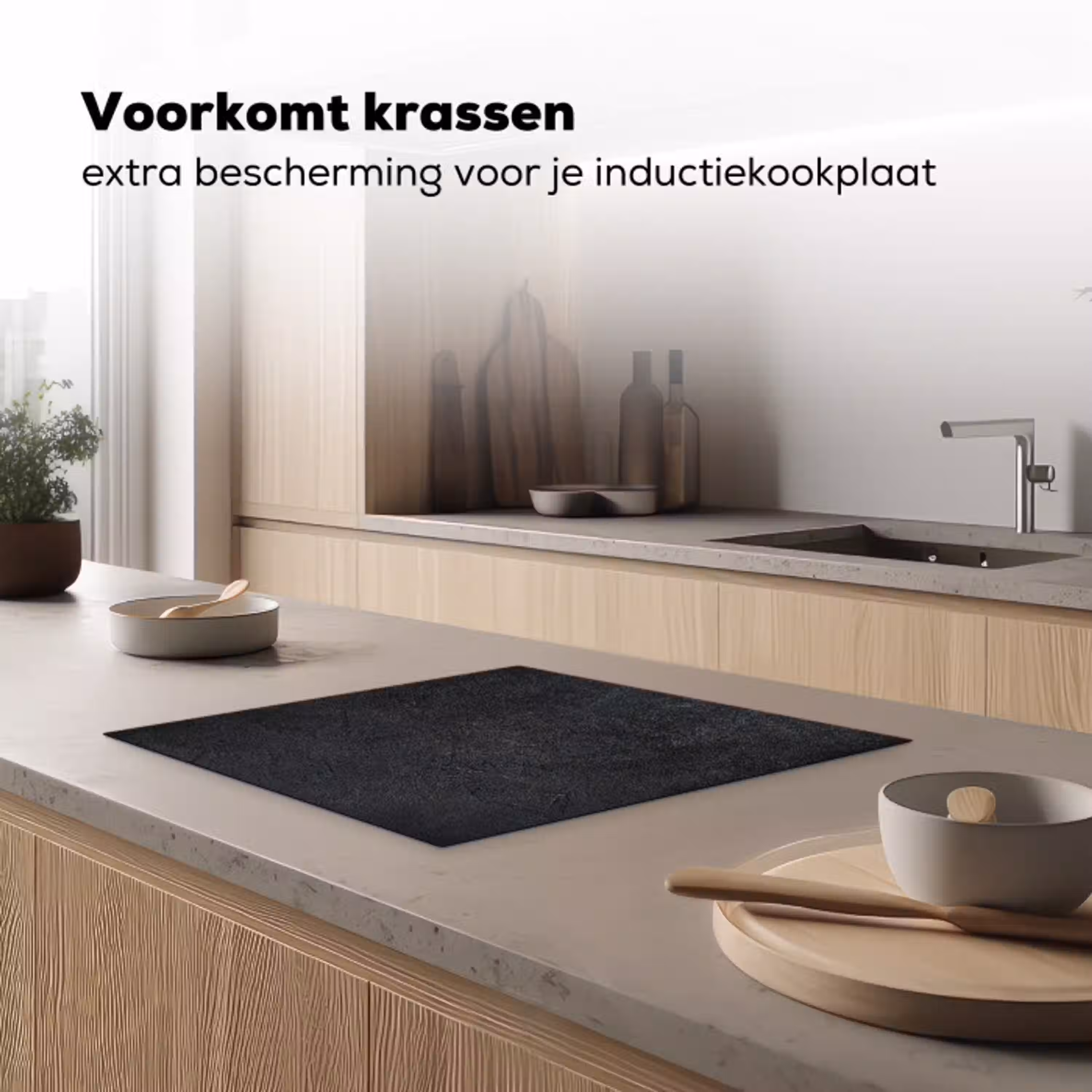 Diep Antraciet Textuur Inductie beschermer vinyl 3mm middel -sfeer1