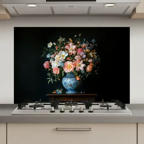 Roze - Bloemen - Vaas - Kleuren keuken achterwand spatscherm klein -3d_website
