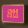 Oh la la - Roze - Oranje - Gestapelde letters Light Box met batterij (Wandlamp) middel -z3d_website