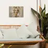 Gezicht - Vrouw - Bladeren - Goud tuinposter los doek klein -sfeer7