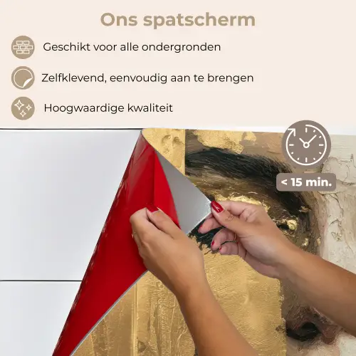 Abstract - Goud - Gezicht - Lippen keuken achterwand spatscherm klein -spatscherm_NL