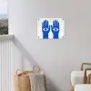 Handen - Twee - Ogen - Blauw tuinposter los doek klein -sfeer8