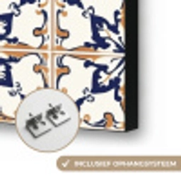 Klassiek - Patroon - Kleurrijk Textielframe zwart klein 947 -USP_ophangsysteemNL