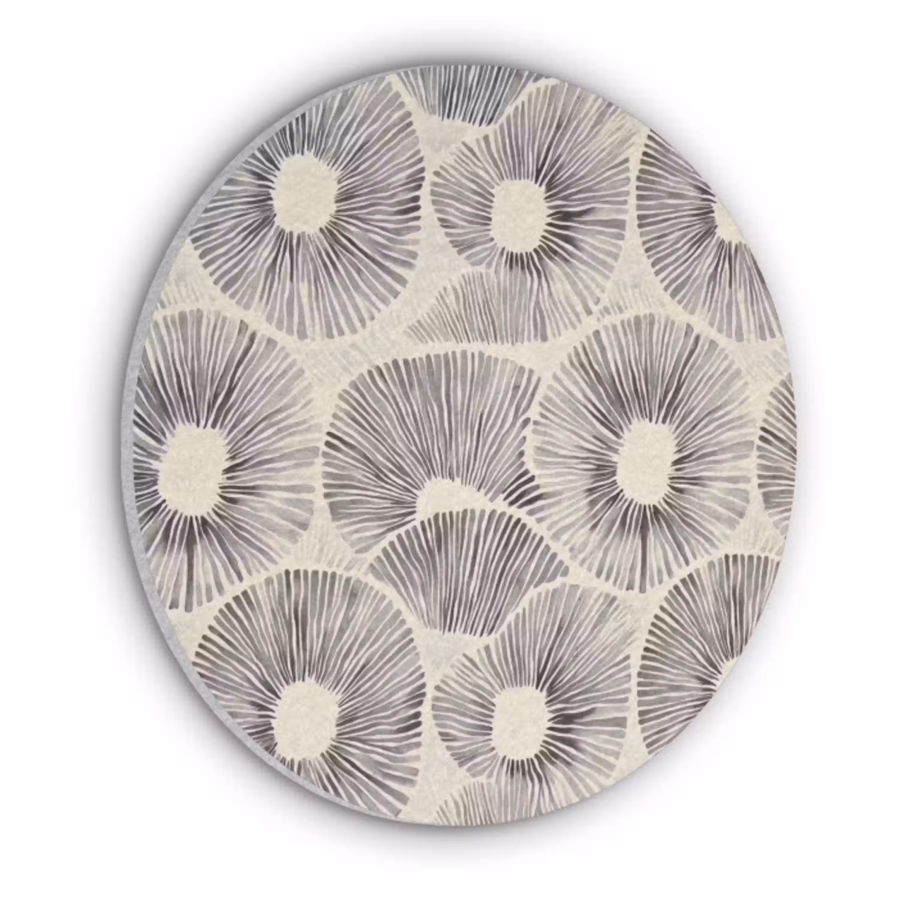 Cirkels - Patroon - Zwart Akoestische PET Vilt - Rond klein 838 -3d