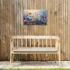 Bloemen - Natuur - Waterverf - Kunst Tuinposter op houten frame 2 cm dik klein -sfeer4