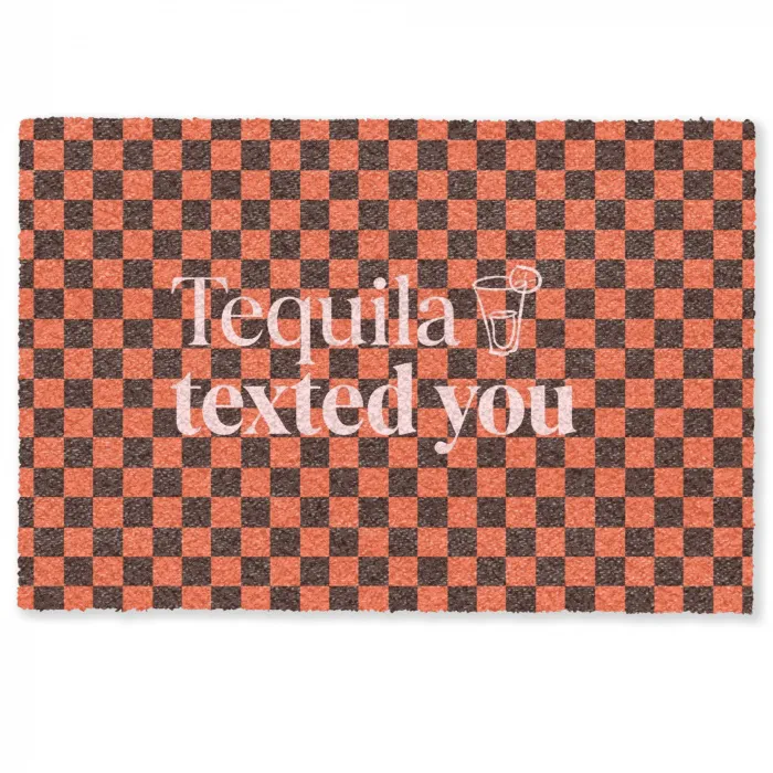 Tequila texted you - Glas - Vierkanten - Oranje Deurmat klein -zkaufland3d