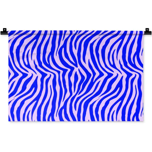 Zebra - Blauw - Paars - Pastel Wandkleed katoen klein 269 -zz3d