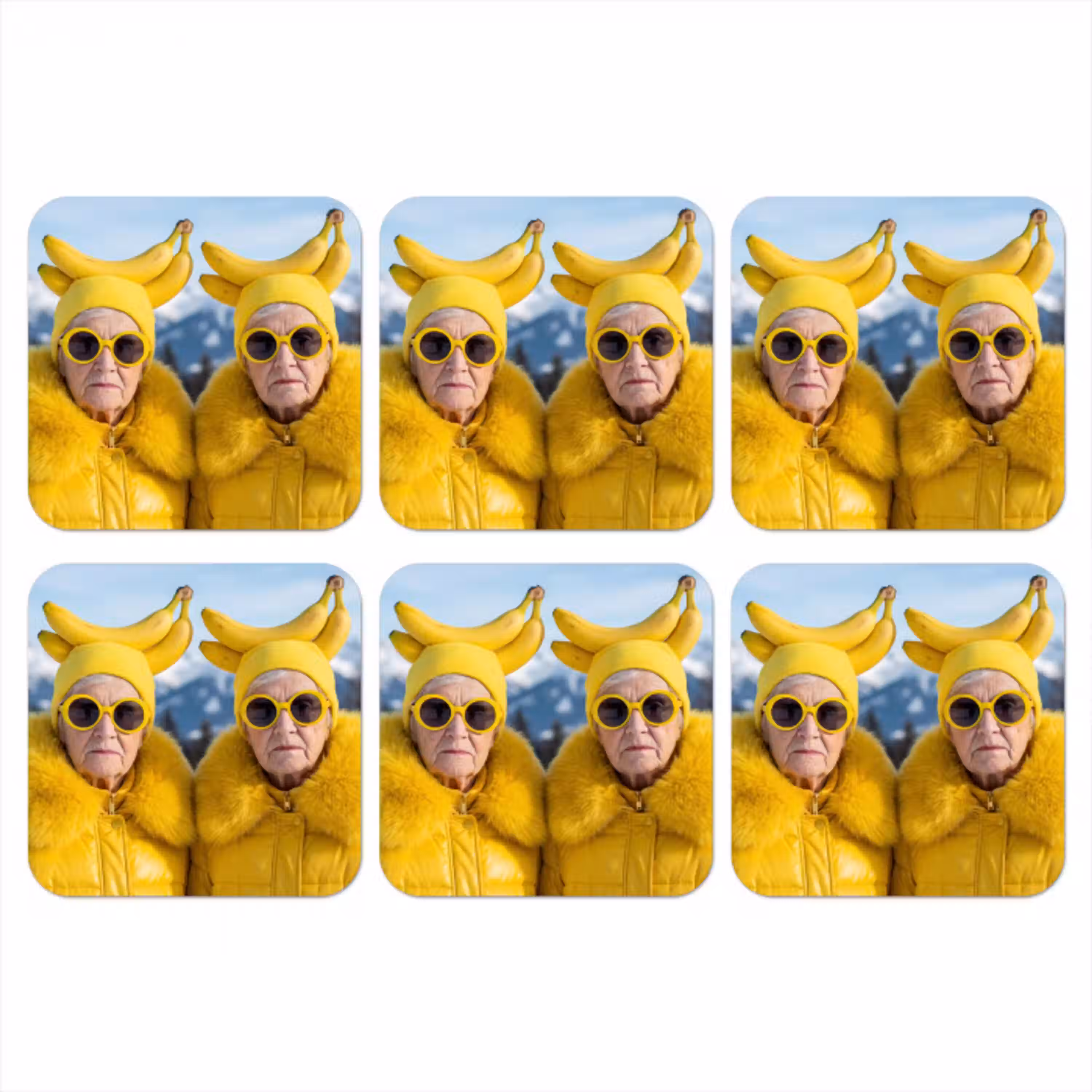 Vrouwen - Bananen - Geel onderzetter kurk middel -3d