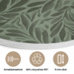 Bladeren - Organisch - Groen Akoestische PET Vilt - Rond klein 838 -closeup_DE