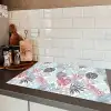 Bladeren - Jungle - Pastel - Tropisch Inductie beschermer vinyl 3mm klein -sfeer3