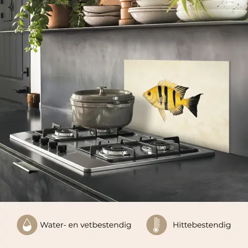 Geel - Vis - Strepen - Tropisch keuken achterwand spatscherm klein -usp_NL