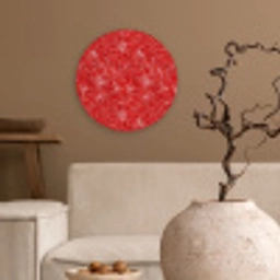 Bloemen - Patroon - Rood Wandcirkel kunststof plaat 5mm dik klein 188 -sfeer1