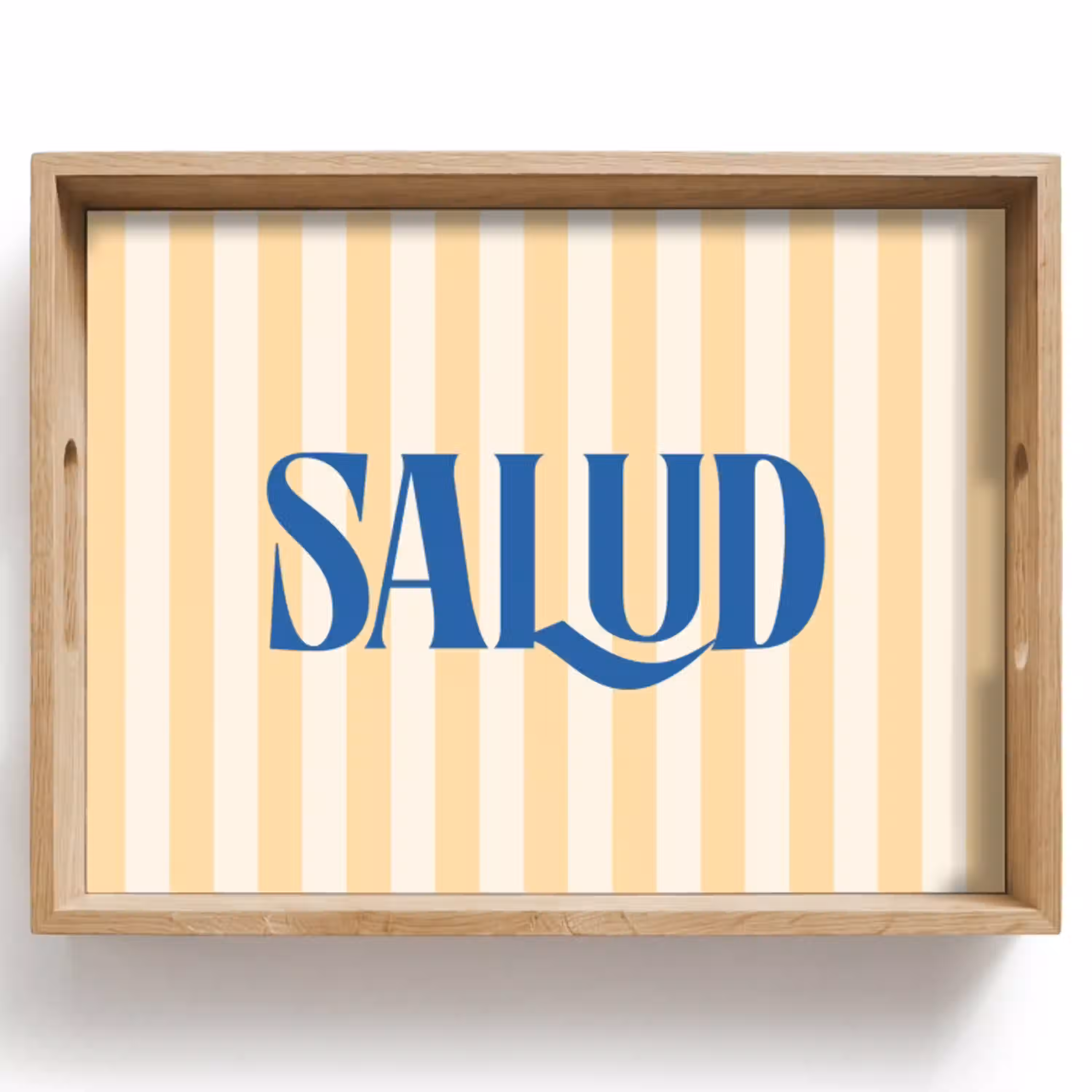 Blauw - Geel - Strepen - Salud Dienblad Rechthoek middel -z3d_shopping