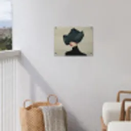 Vrouw - Groen - Hoed tuinposter los doek klein -sfeer8