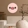 Varken - Roze - Minimalistisch Wandcirkel kunststof plaat 5mm dik klein -sfeer1