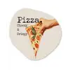 Pizza - Kaas - Pepperoni Wandcirkel Organisch Aluminium middel -3d