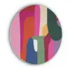 Kleurvakken - Recht - Rond - Abstract Akoestische PET Vilt - Rond klein -3d